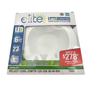 Elite LED Lighting Retrofit Kit 5/6" Recessed 1200 Lumens 90‎ CRI Dimmable NEW